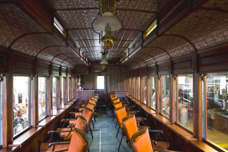 a large long train on a table