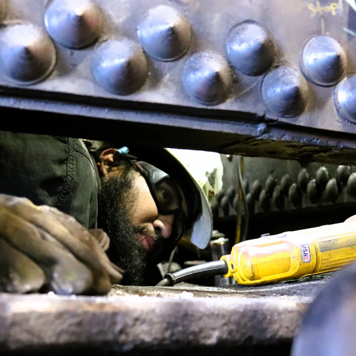 A machinist working.