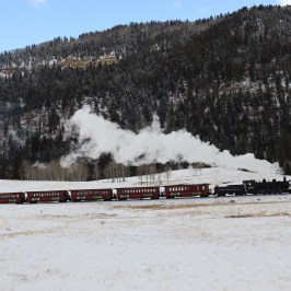 a train covered in snow