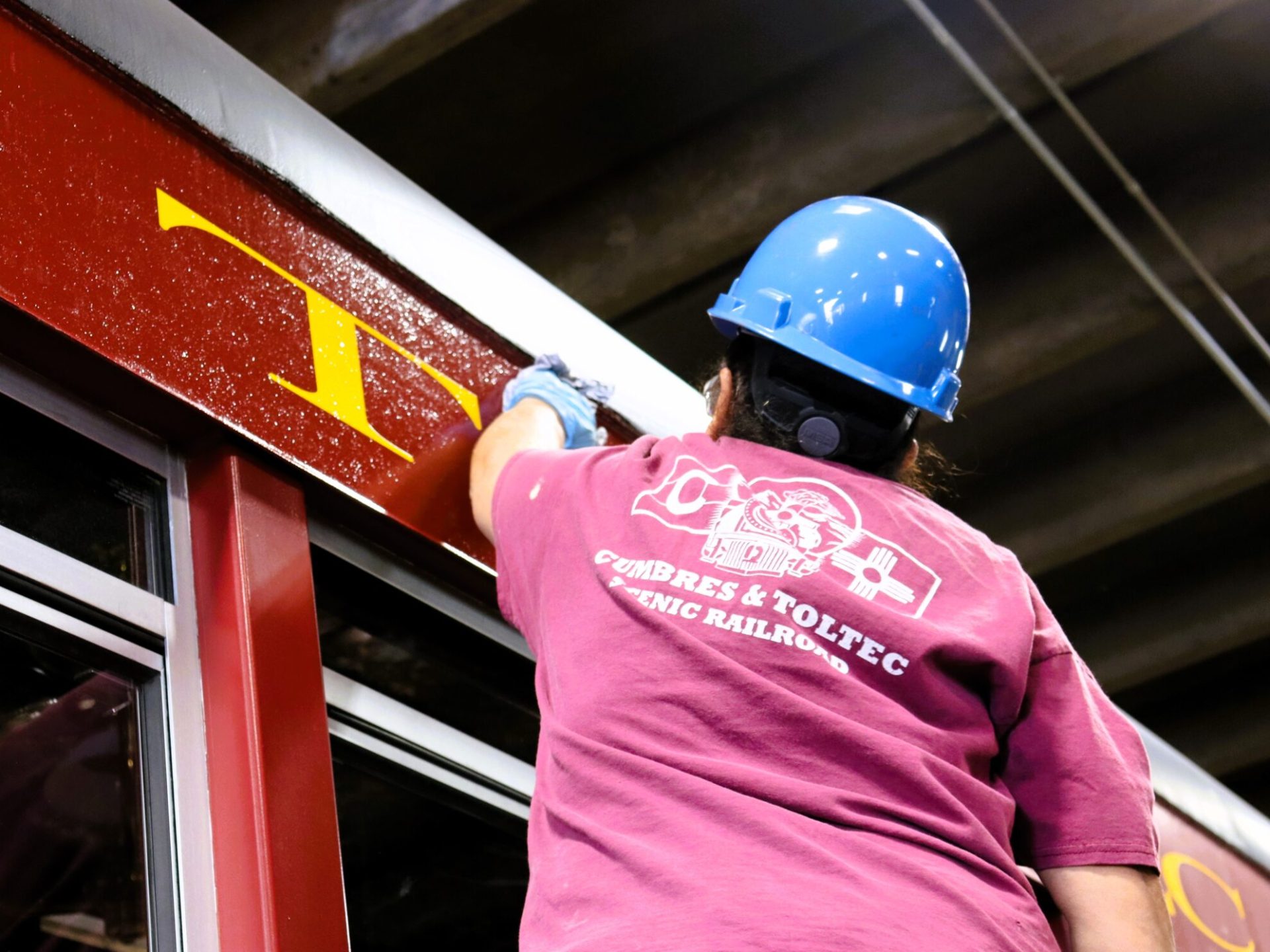 a person wearing a helmet