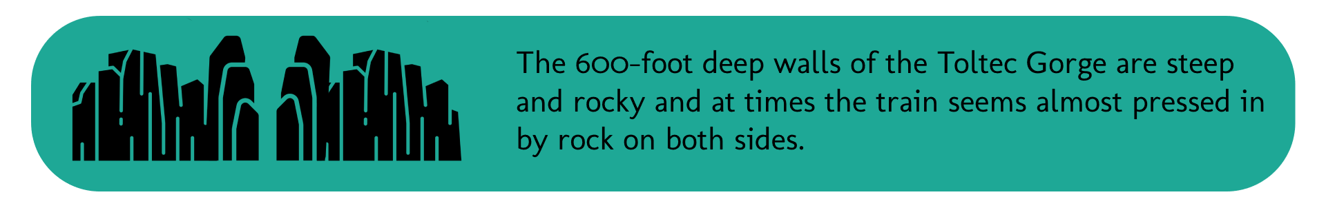 The 600-foot deep walls – Green text