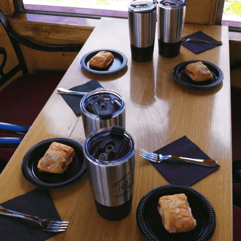 A delightful morning pastry offered in Deluxe Class service.